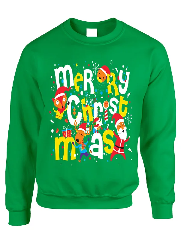 Adult Sweatshirt Merry Christmas Party Fireworks Ugly Xmas Gift Hoodie with Drop Shoulder Relaxed Streetwear