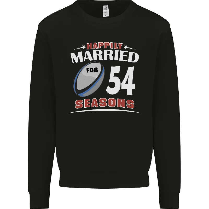 54 Year Wedding Anniversary 54th Rugby Mens Sweatshirt Jumper Hoodie with Pastel Soft Subtle