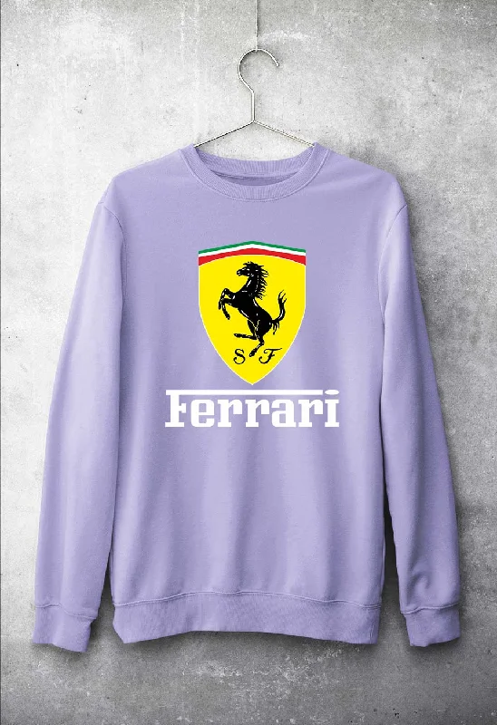 Ferrari Unisex Sweatshirt for Men/Women Hoodie with Hem Raw Edge Edgy Unfinished