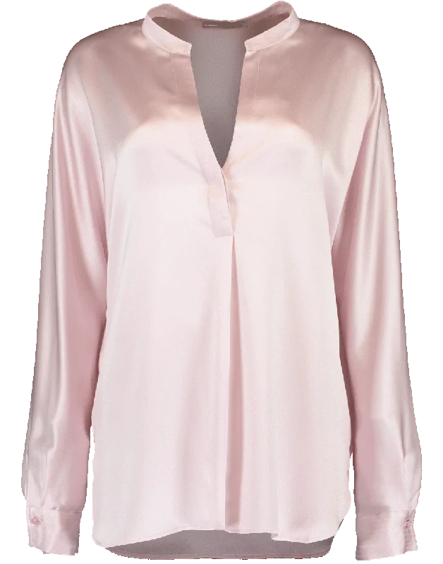 Pull On Silk Blouse Wrap Front Blouse