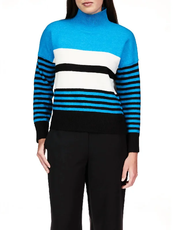 Cruise Sweater In Blue Moon Stripe Anti-Pilling Anti-Shrink Durable