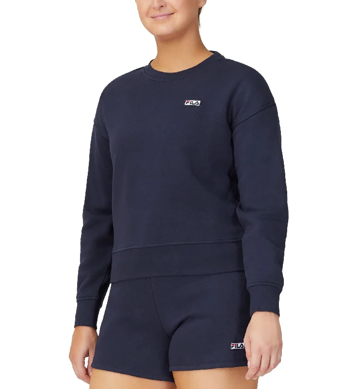 Fila Womens Stina Fleece Sweatshirt Hoodie with Embroidery Detailed Premium