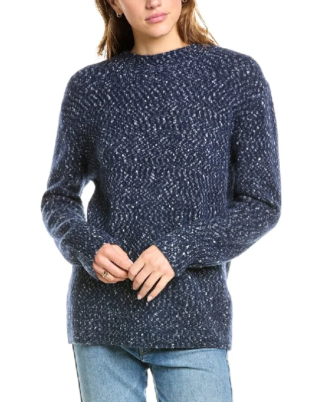 Vince Alpaca, Wool, & Silk-Blend Sweater Welt Pockets Slit Pockets Flap Pockets