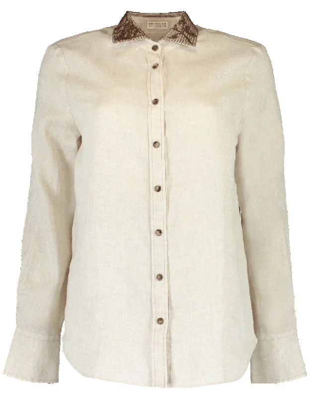 Embroidered Linen Western Blouse Office-Ready Blouse