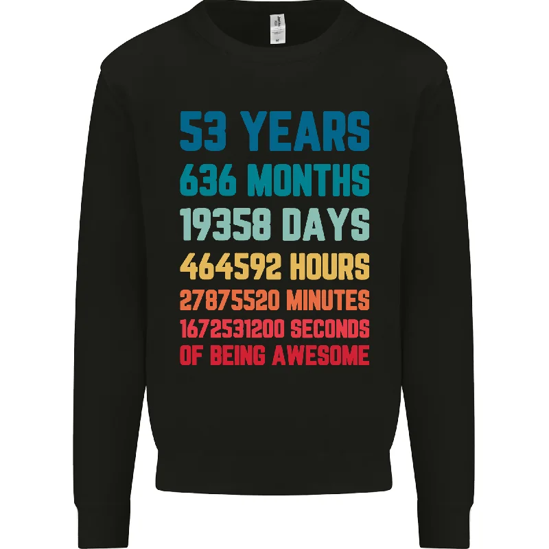 53rd Birthday 53 Year Old Men's Sweatshirt - Celebrate in Style! Hoodie with Zipper Versatile Modern