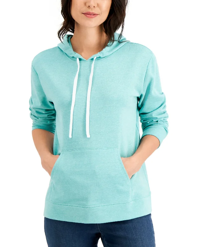 Karen Scott French Terry Hoodie Hoodie with Thumb Holes Functional Cozy