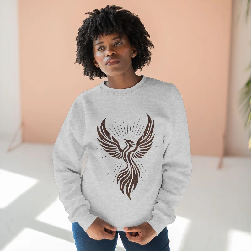 Unisex Crewneck Sweatshirt - Phoenix Hoodie with Elastic Cuffs Stretchable Comfortable