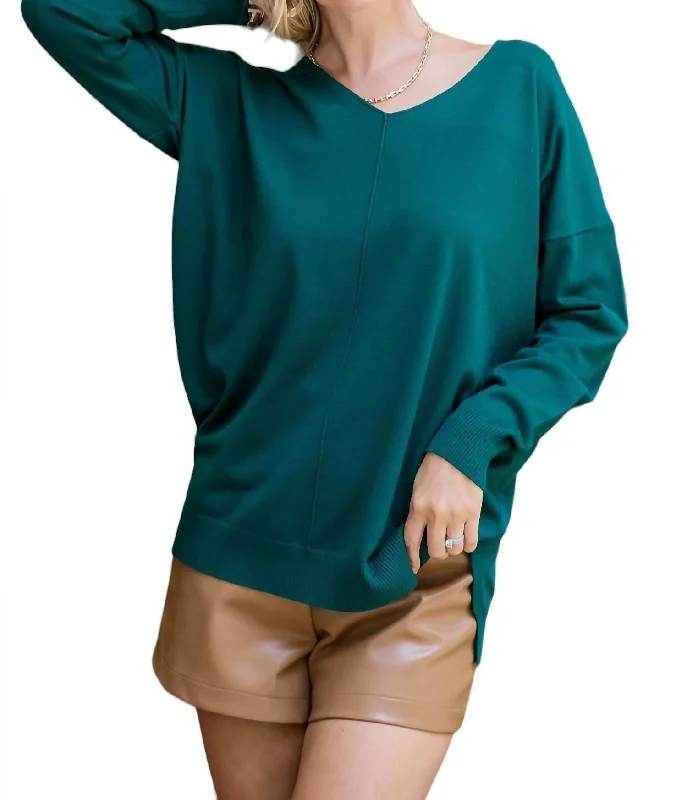 Oh How Sweet It Is Sweater Plus Size In Hunter Green Handmade Hand-knitted Hand-woven