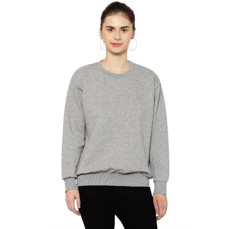 Vimal Jonney Fleece Round Neck Sweatshirt for Women Hoodie with Oversized Fit Loose Comfortable