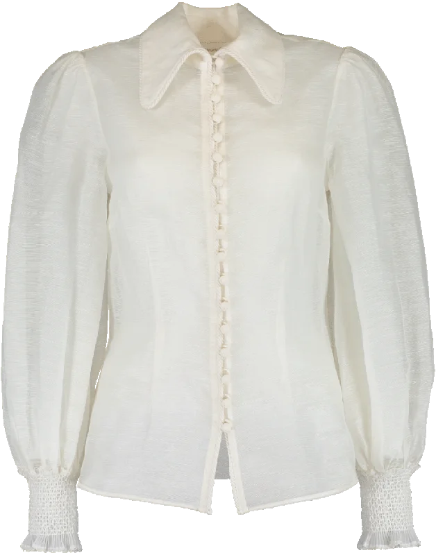 Corsage Lantern Blouse Office Formal Blouse