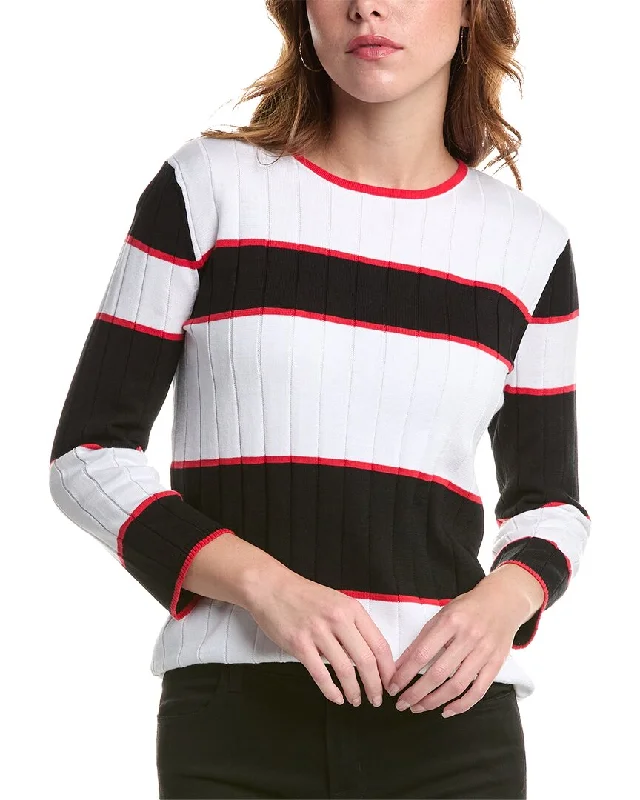 Edinburgh Knitwear Block Stripe Sweater Mesh Fabric Canvas Fabric Denim Fabric