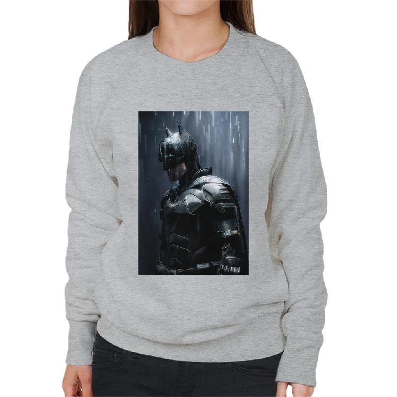 The Batman Cinematic Rain Women's Sweatshirt Hoodie with Front Slit Layering Stylish