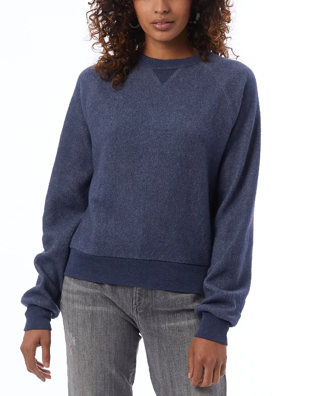 Women's Eco-Teddy Fleece Sweatshirt Hoodie with Set-In Sleeves Structured Classic