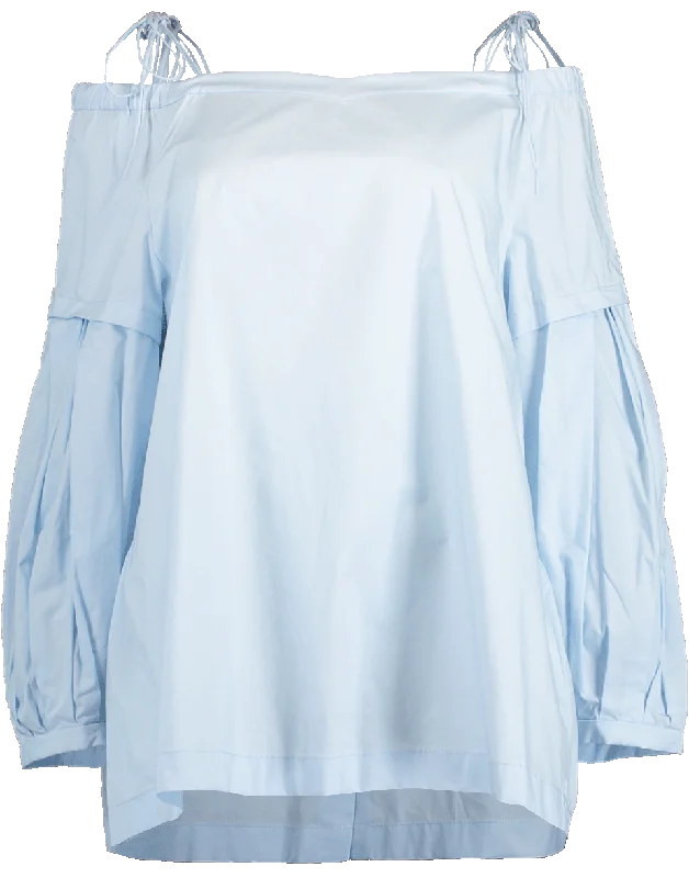 Poplin Power Blouse Delicate Pleat Blouse