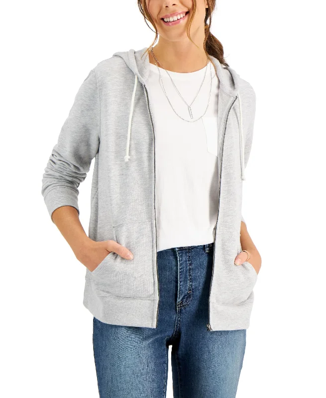 Petite Heathered Zip Hoodie Oversized Hoodie Comfort Casual