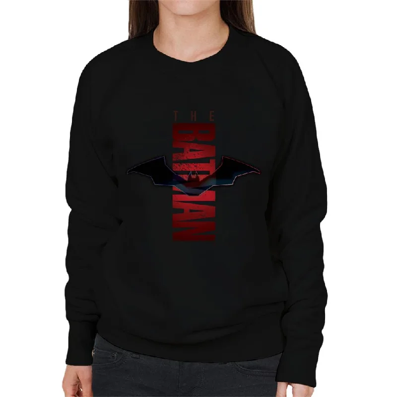 The Batman Red Shadows Logo Women's Sweatshirt Hoodie with Exposed Zipper Edgy Industrial