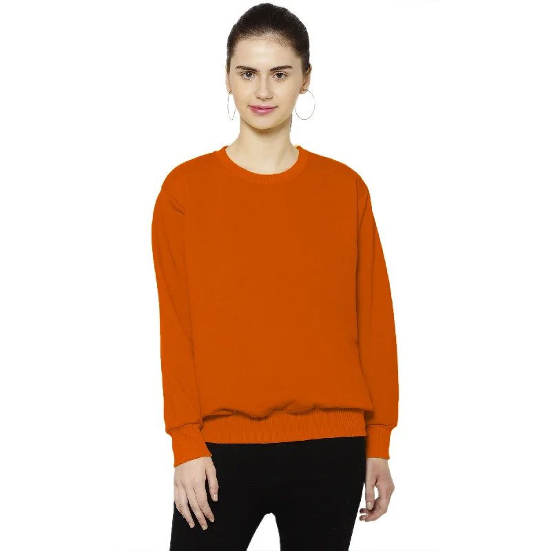 Vimal Jonney Fleece Round Neck Sweatshirt for Women Hoodie with Back Slit Movement Comfort