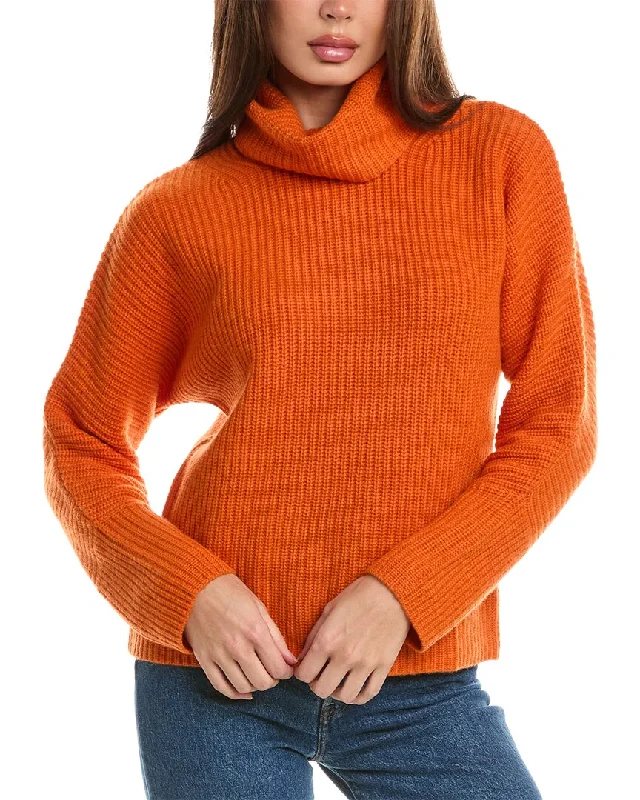 Forte Cashmere Luxe Cozy Turtleneck Wool & Cashmere-Blend Sweater High Neck Crew Neck V-Neck