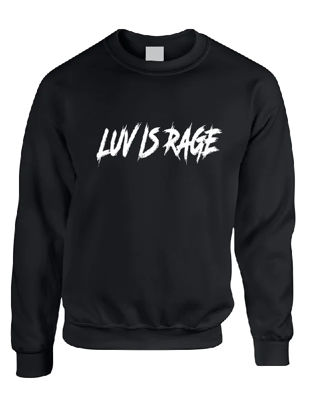 Adult Sweatshirt Luv Is Rage Cool Popular Top Comfi Sweatshirt Hoodie with Half-Zip Sporty Casual