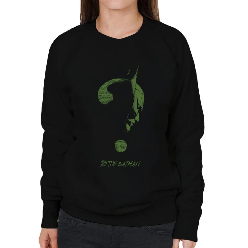 The Batman Riddler Question Mark Women's Sweatshirt Hoodie with Hem Embroidery Detailed Premium