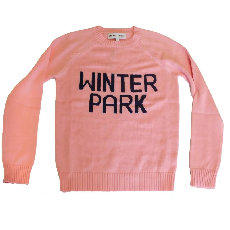 Women's Winter Park Sweater In Pink Chenille Blend Fleece Blend Nylon Blend