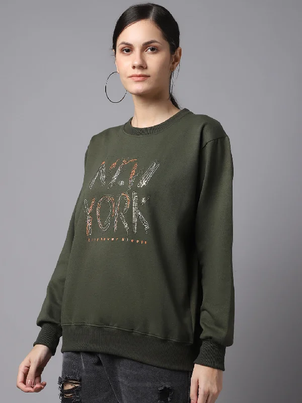 Vimal Jonney Fleece Round Neck Printed Sweatshirt For Women Hoodie with Frayed Bohemian Relaxed