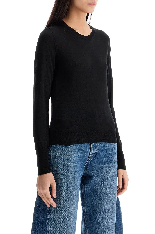 Golden Goose Black Merino Wool Sweater With Golden Applications For Women Welt Pockets Slit Pockets Flap Pockets