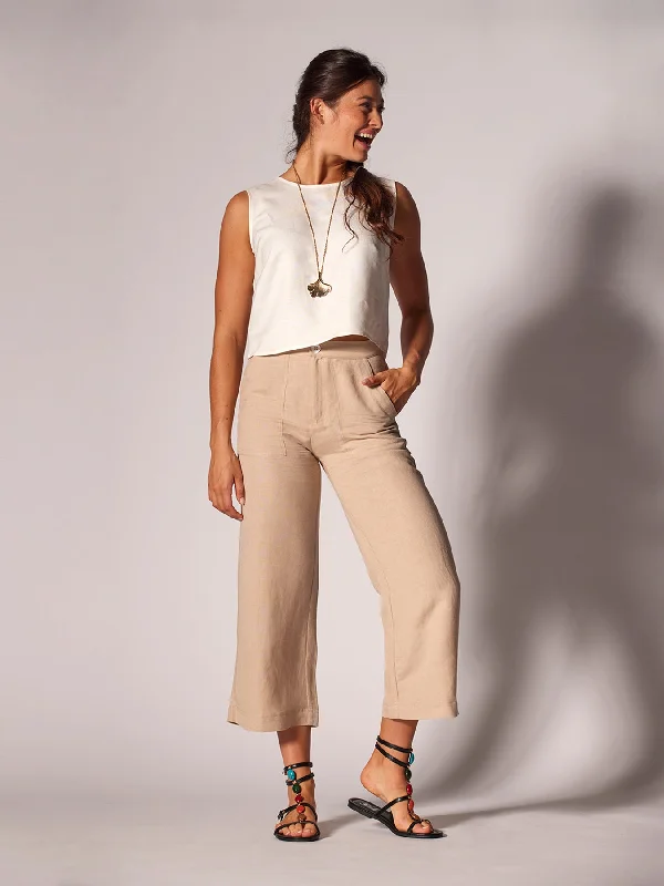 Sunshine Linen Persephone Pant Cozy Fitted Pants