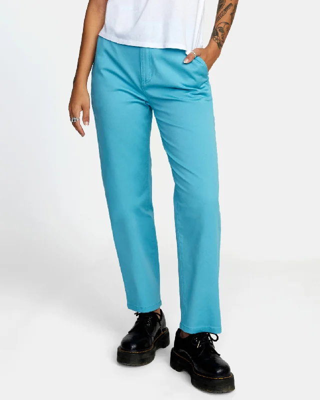 Week-End Stretch Chino Pants - Blue Crest Comfortable Wide-Leg Pants