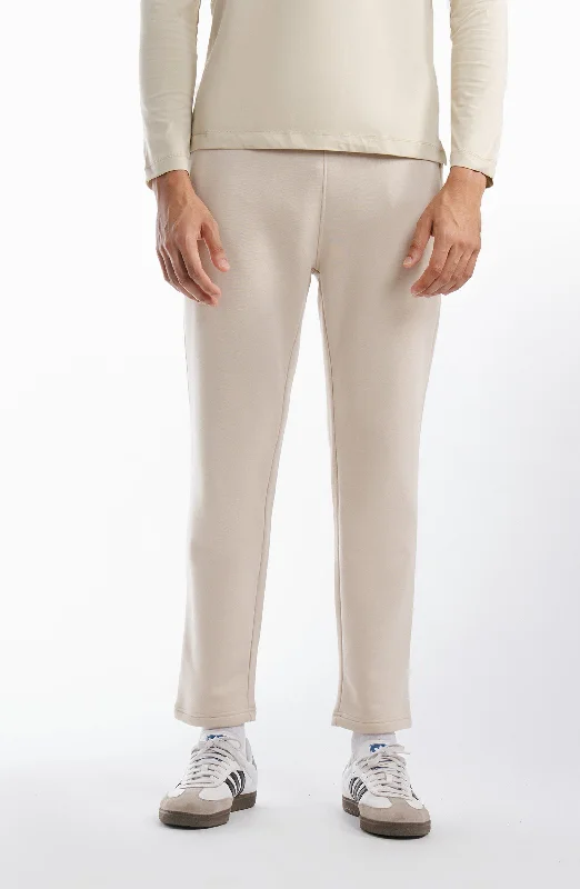 Fleece Joggers Pants - Sand High-Waist Yoga Pants