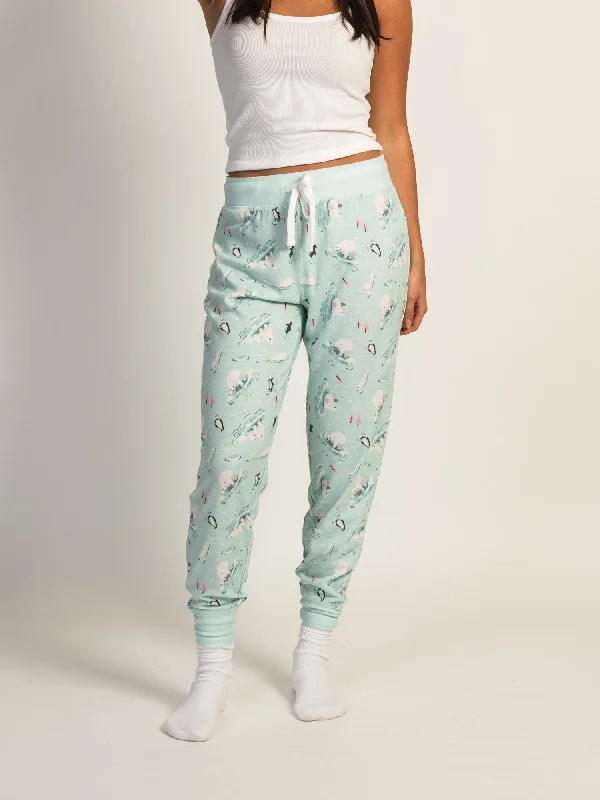 HARLOW AVA LOUNGE PANTS - BLUE Trendy Tapered Pants