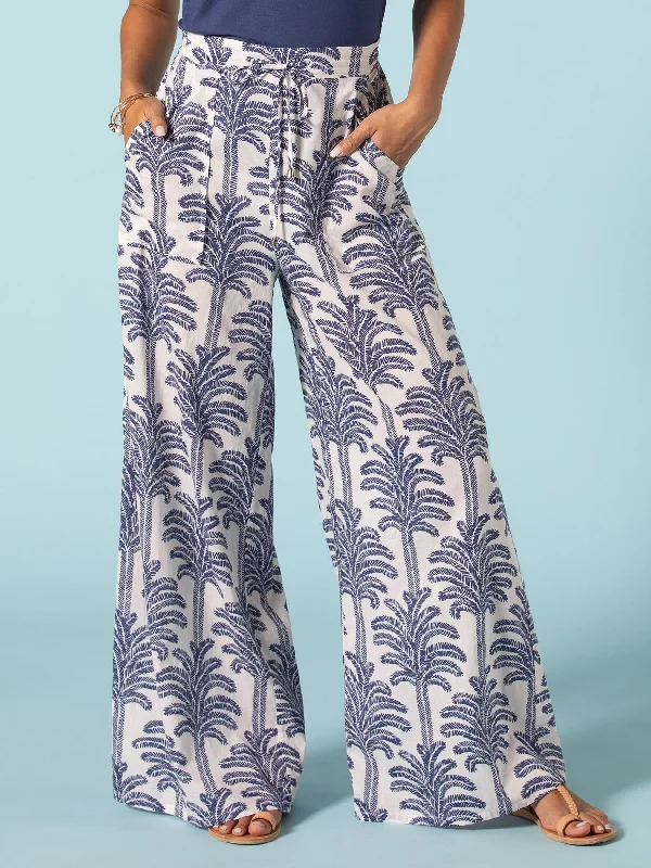 Palm Reader Evelyn Pant Trendy Wide-Leg Pants