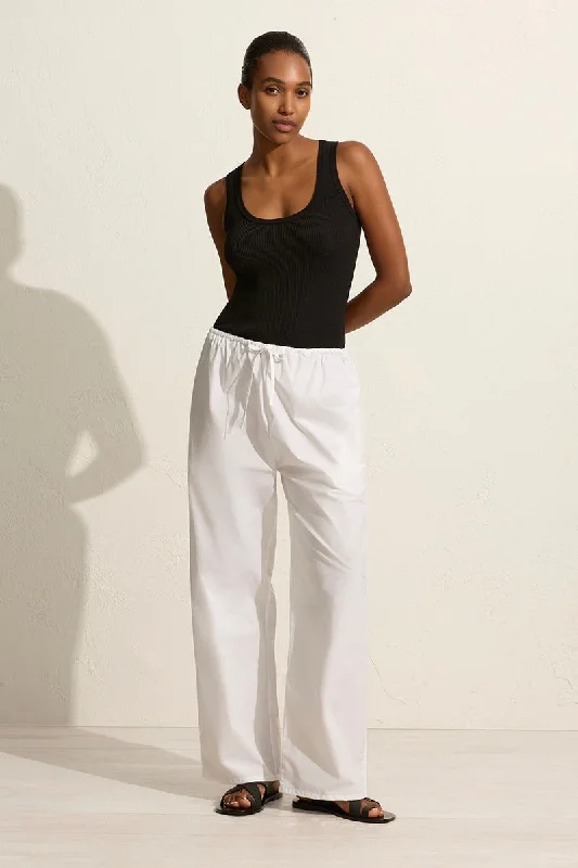 DRAWCORD PANT-WHITE Trendy Tapered Pants