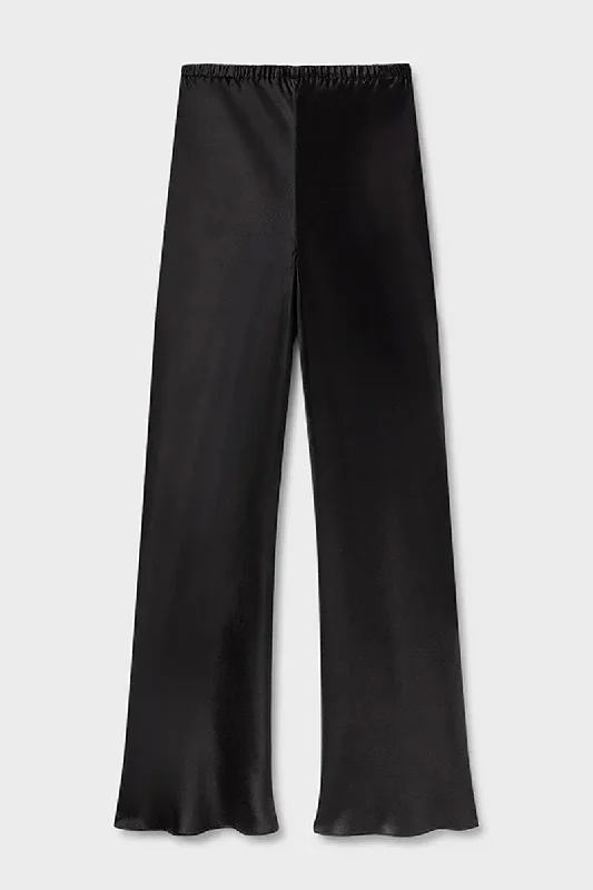 BIAS CUT PANTS-BLACK Fashionable Sporty Pants