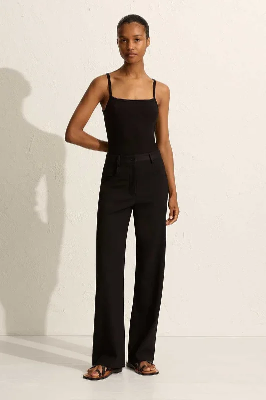 RELAXED CREPE PANT-BLACK Elegant Palazzo Trousers