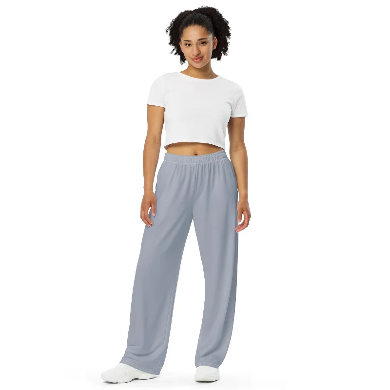 Life League Gear - Cool Grey - Unisex - Wide-Leg Pants Casual Plaid Pants