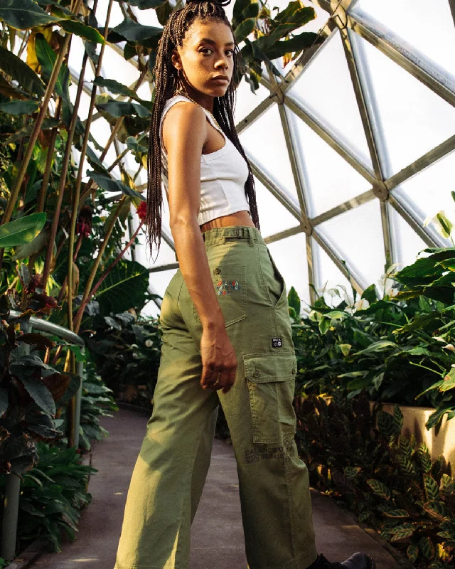 Mel G Saigon Cargo Pants - Utility Green High-Waist Jogger Pants