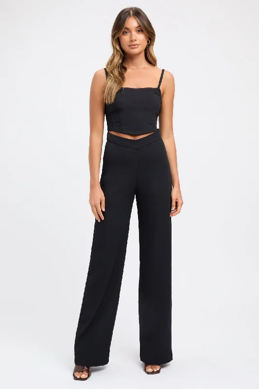 Oyster Vee Pants Chic Black Leggings