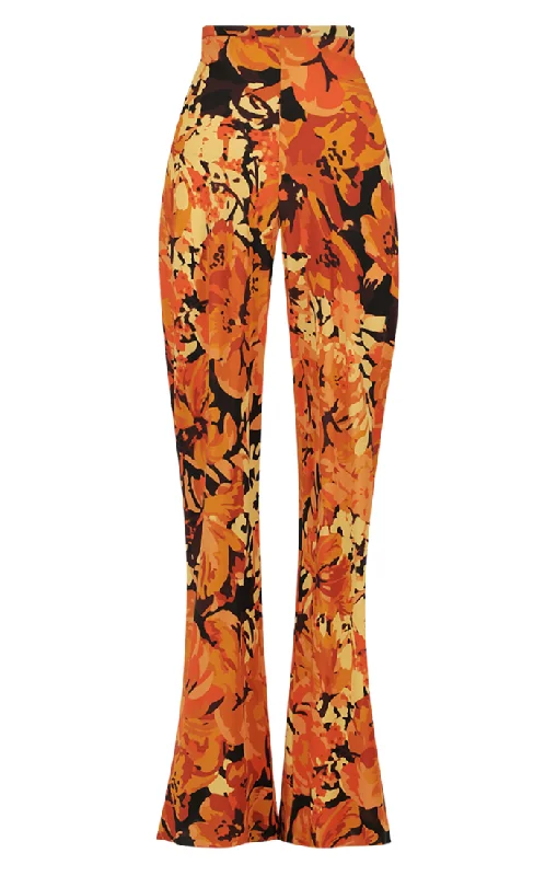 Santos Silk Bias Cut Pant - Tangerine Comfy Athletic Pants