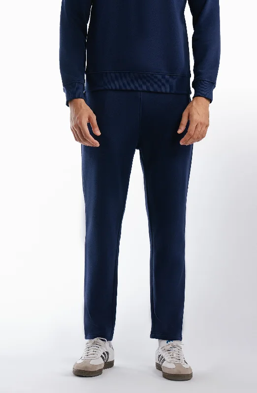 Fleece Joggers Pants - Navy Blue Classic Straight Pants