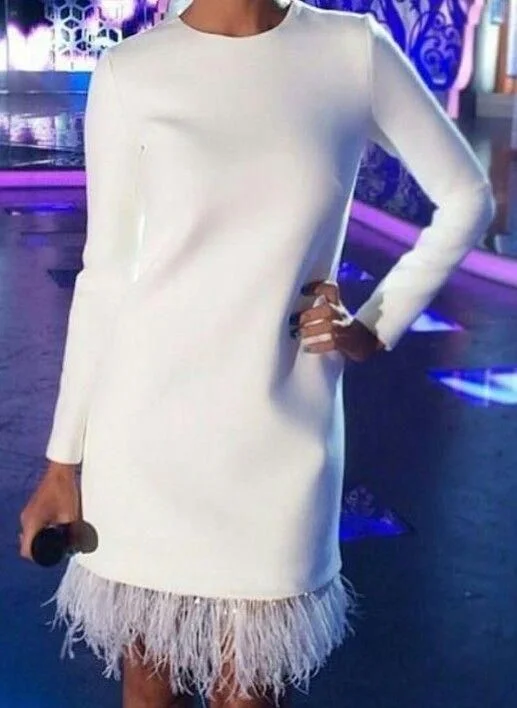 White Long Sleeves Short Homecoming Dress C1078