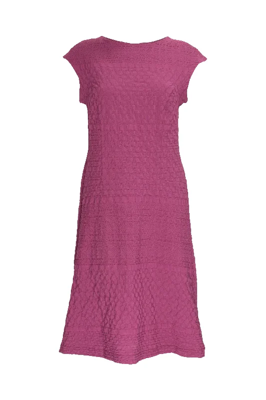 Cap Sleeve Dress - Raspberry Jacquard 7808
