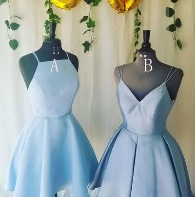 Dusty Blue Short Homecoming Dresses C592