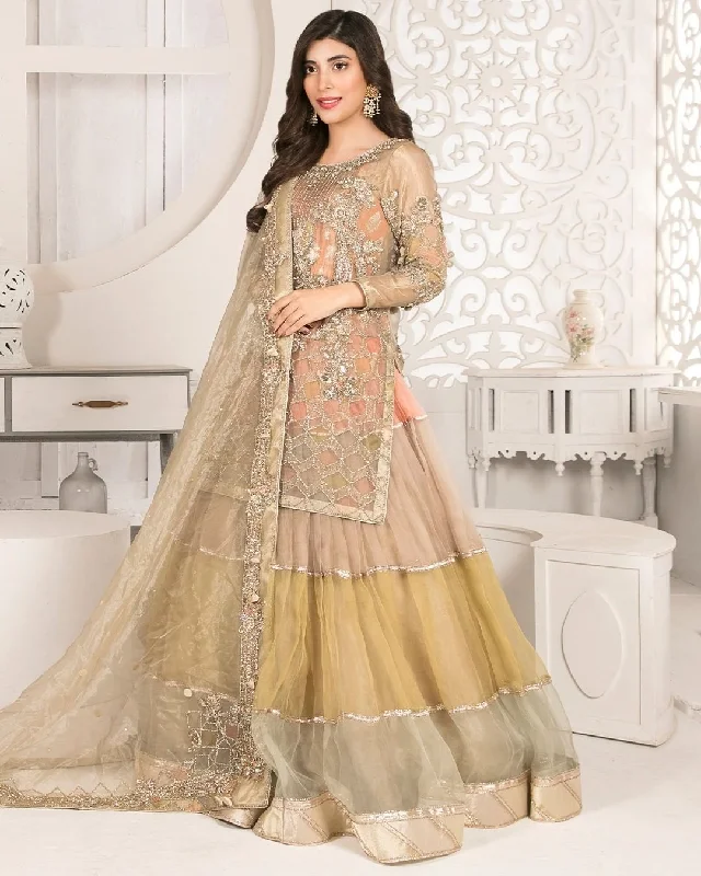 Pakistani Bridal Dress in Lehenga Kameez Dupatta Style