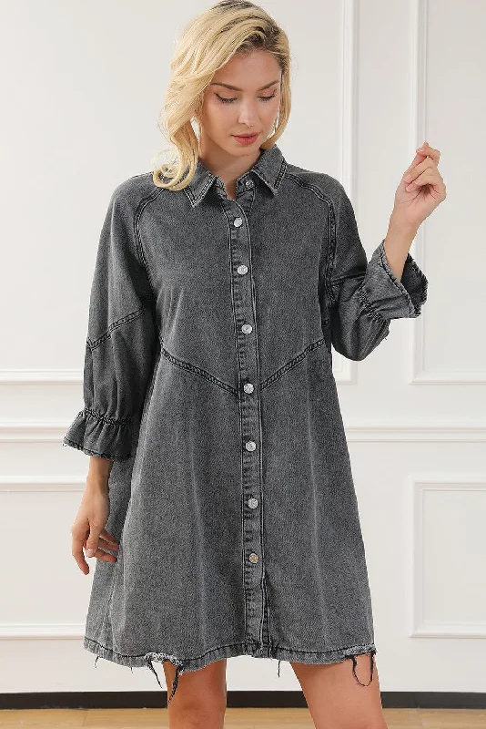 Denim Paneled Dress