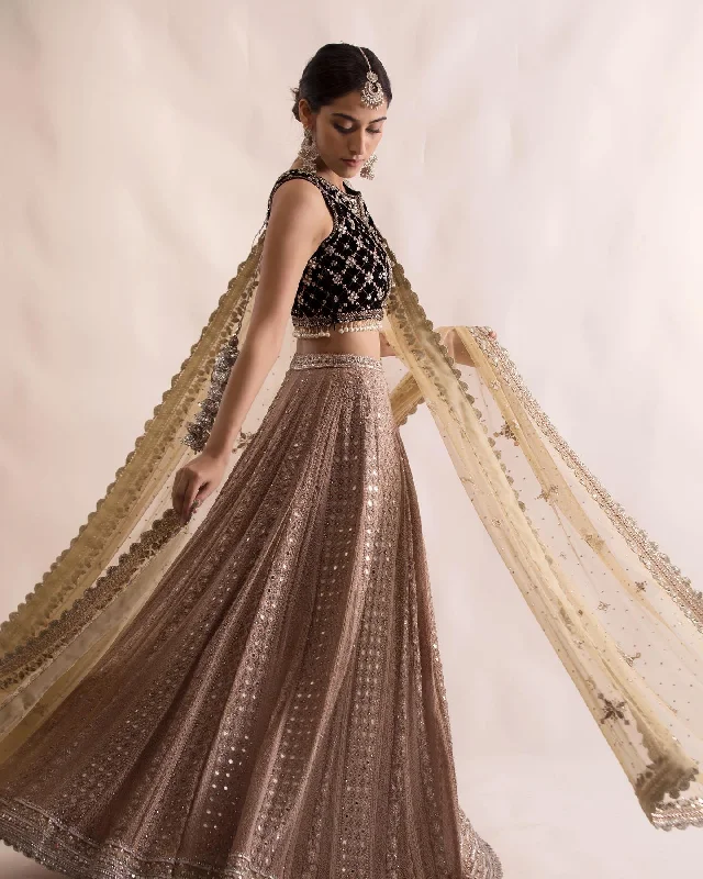 Royal Mirror Work Lehenga Choli Pakistani Bridal Dress