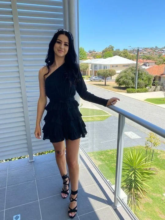 One Shoulder Black Homecoming Dress C735