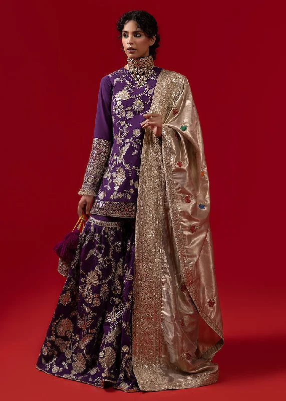 Royal Pakistani Bridal Dress in Shirt and Gharara Style