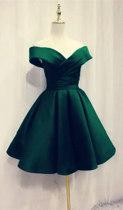 Emerald Green/Burgundy/Blue/Pink Off Shoulder Short Homecoming Dress Girls Junior Short Prom Gown  C1132