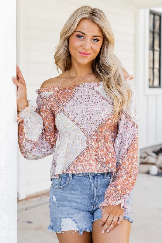 Saddle Up With Me Camel Patch Print Off The Shoulder Blouse FINAL SALE Delicate Bow Blouse Saddle Up With Me Camel Patch Print Off The Shoulder Blouse FINAL SALE Delicate Bow Blouse